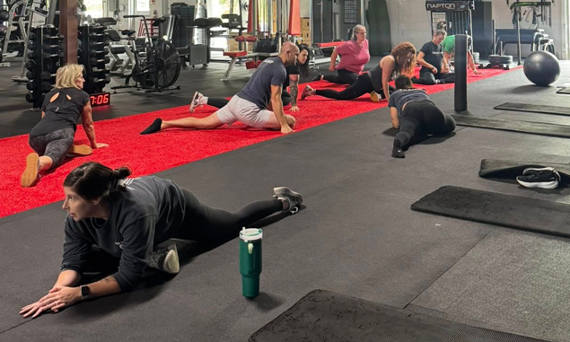 Group mobility and stretching class at Freedom Fitness Wentzville